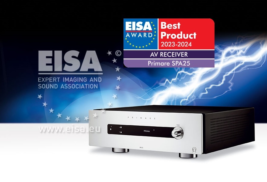 Primare SPA25 Prisma удостоен награды Ассоциации EISA, как лучший AV-ресивер 2023-2024 года.